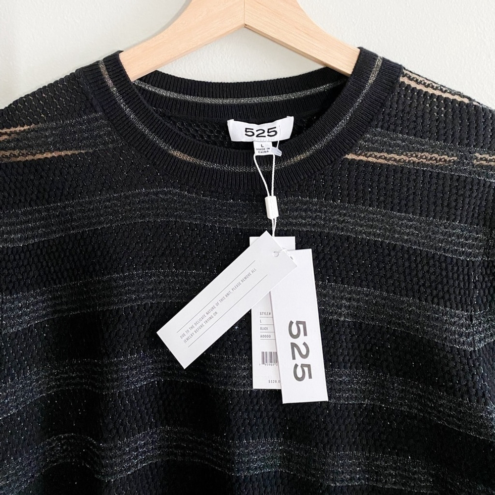 525 America | Sweater Dress | Black & Shimmer | Women’s Large - Picture 5 of 9